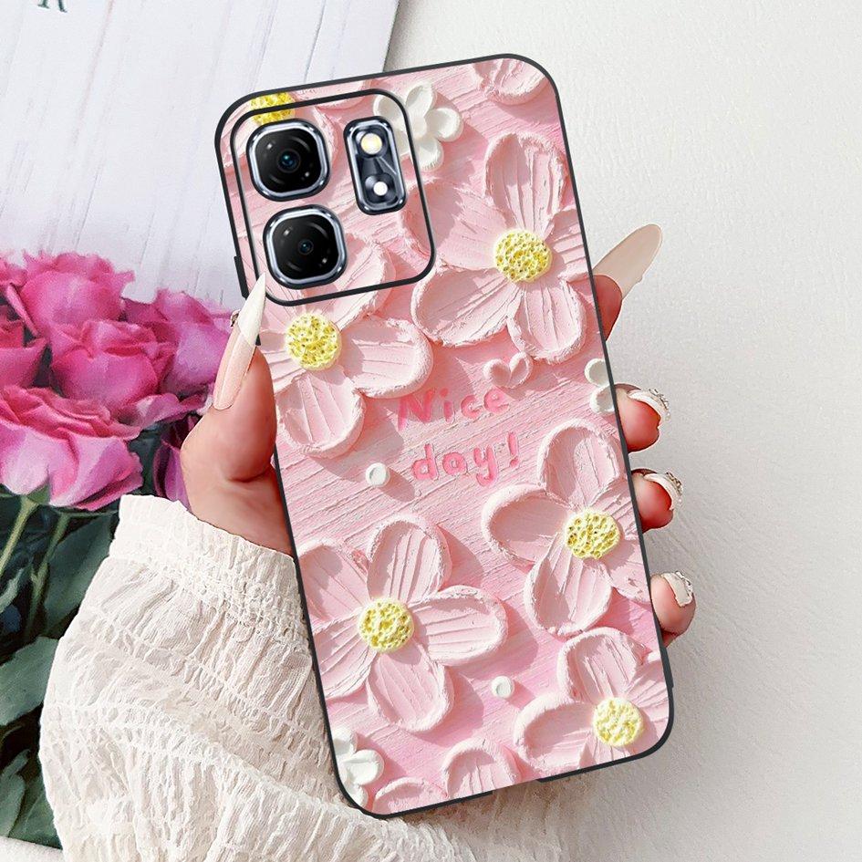 For Infinix Hot 50i Case X6531 New Fashion Flower Love Heart Pattern Soft Silicone Cover For Infinix Smart 9 Smart9 X6532 Bumper