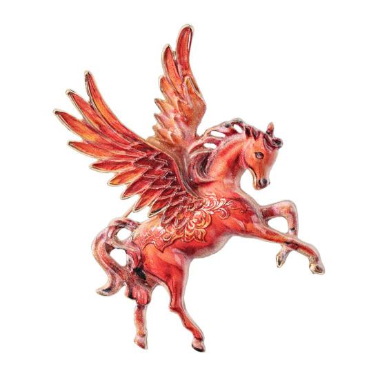 Brooch Horse-Themed Zine Alloy Brooch with Inlaid Crystals Enamel Faux Pearls Fairy Tale Badge Artistic Accessories