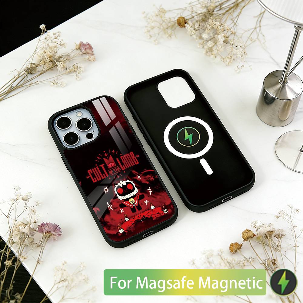 

Games Cult of the Lamb Phone Case For iPhone17,16,15,14,13,12,11 Plus,Pro Magnetic For Magsafe Wireless Charging iPhone12ProMax