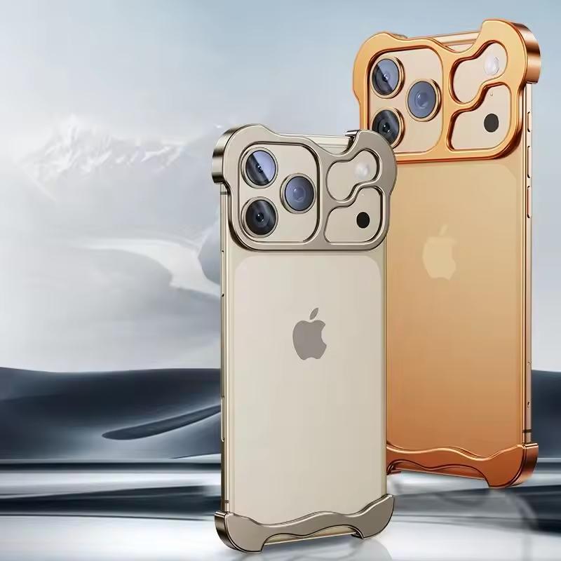 New Aluminium Alloy Special-Shaped Corner Lens Protector Phone Case Cover for iPhone 12 13 14 15 16 17 Pro Max Plus 17 Air