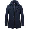 Autumn and Winter Men's Business Woolen Coat Fashion Double Collar Standard Woolen Coat Men's Coat