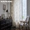 1 szt. NAPEARL Vintage w stylu wiejskim, kwiatowy nadruk, frędzle, półzaciemniająca zasłona na małe okno, do kuchni, sypialni, salonu, na balkon, dekoracja domu