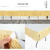 Hawaiian Luau Grass Raffia Fringe Banner Table Skirt for Tropical Birthday Party Tiki Bar, Tent,Chair Skirt,Deck Skirt,Garland Graduation Summer