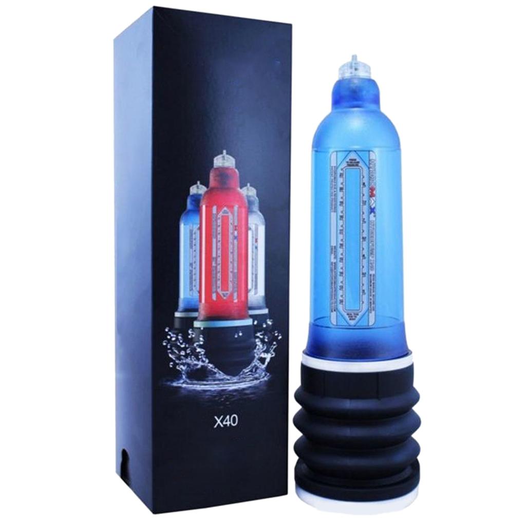 Men Penis Pump Professional Home Penis Water Vacuum Pump Trainer Device for Erection X40 Blue 3.7 X