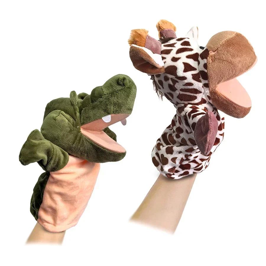 Blød Plysdyr Dukke Plysdyr Dukke Pædagogisk Baby Legetøj Løve Elefant Abe Giraf Tiger Kanin Kawaii Hånd Fingerdukke