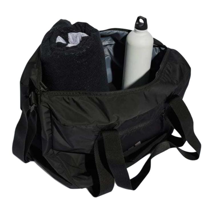 Adidas Polyester Handbag Travel Bag Women's Black & Metallic Silver IT2122