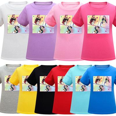 Kids Girls Anime Cartoon K-POP Printed Casual Short Sleeves T-Shirt Top