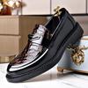 Herren Britischer Stil Glänzende Leder Loafers – Formell, Weiche Sohle, Slipper Business Casual Schuhe