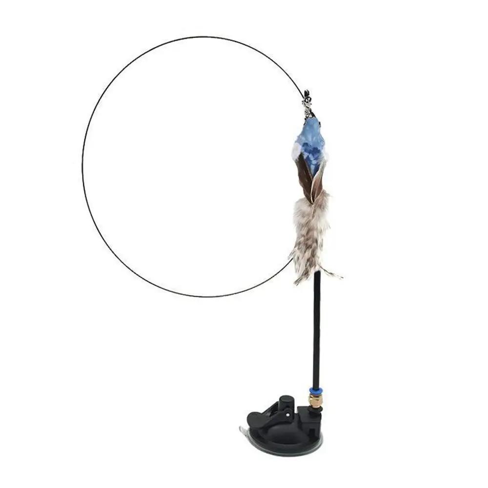 Removable Mini Free Hands With Bell Sucker Feather Bird Simulation Bird Cat Toy Cat Stick Toy Wand Toy Cat Supplies