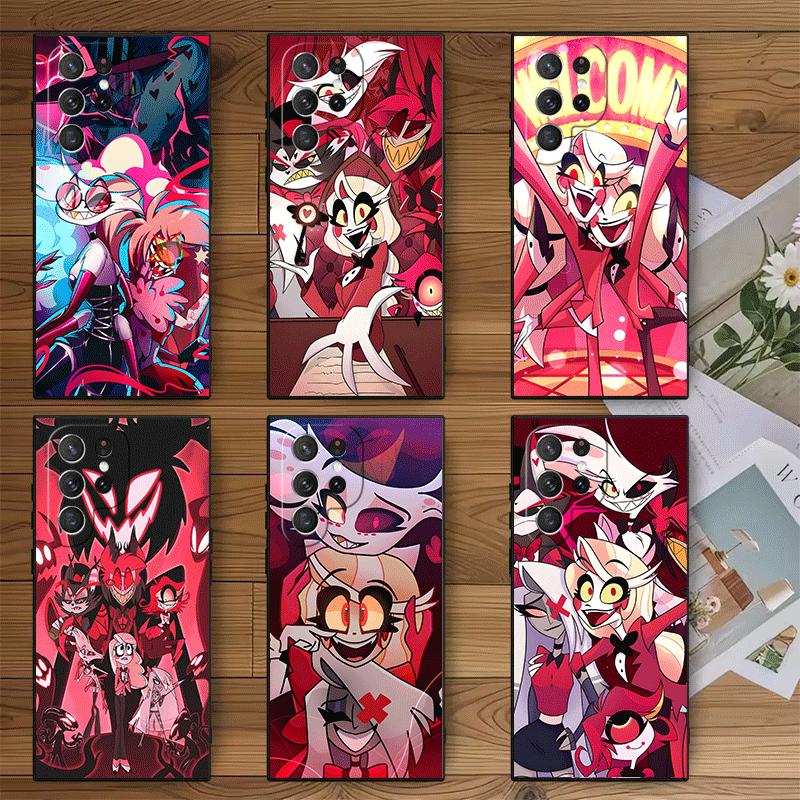 Hazbin Hotel Anime Soft Phone Case for Samsung Galaxy S26 S25 Edge S24 Ultra S23 Plus S22 S21 FE S20 Black Cover Back Shell