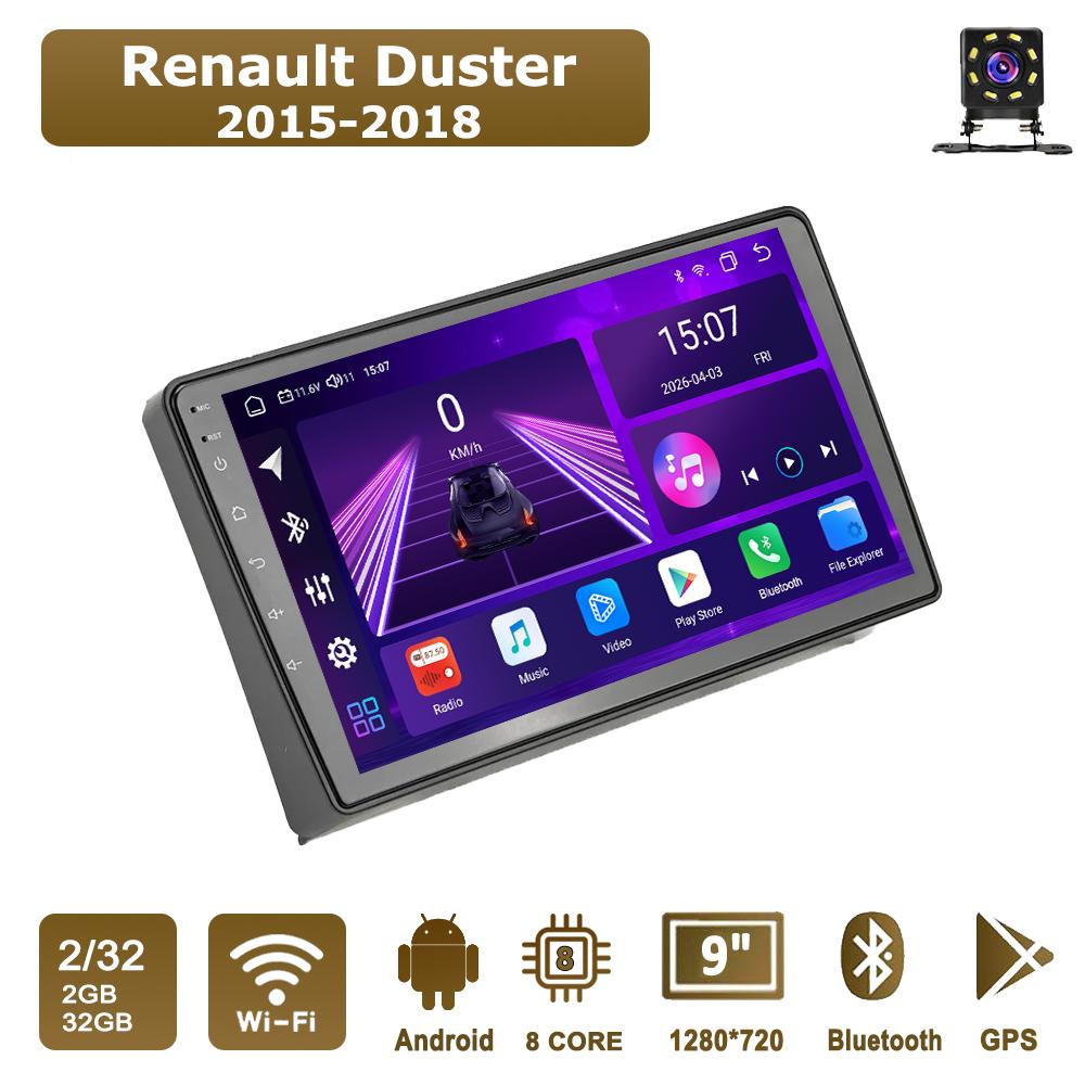 

Android Car-Play Car Radio For Renault Duster 2015-2018 Multimedia Player Head Unit Stereo GPS Navigation BT WIFI,8 CORE ,2+32GB чёрный