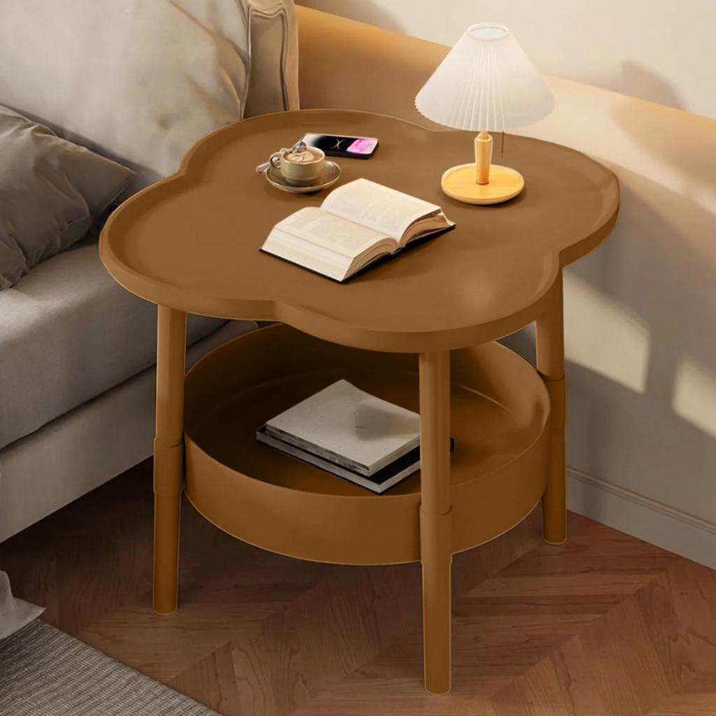 2 Tier Side Table, End Table Side Table Waterproof Small Sofa Coffee, Side Tables Bedroom Indoor Outdoor With Removable Tray For Living Room Bedroom B
