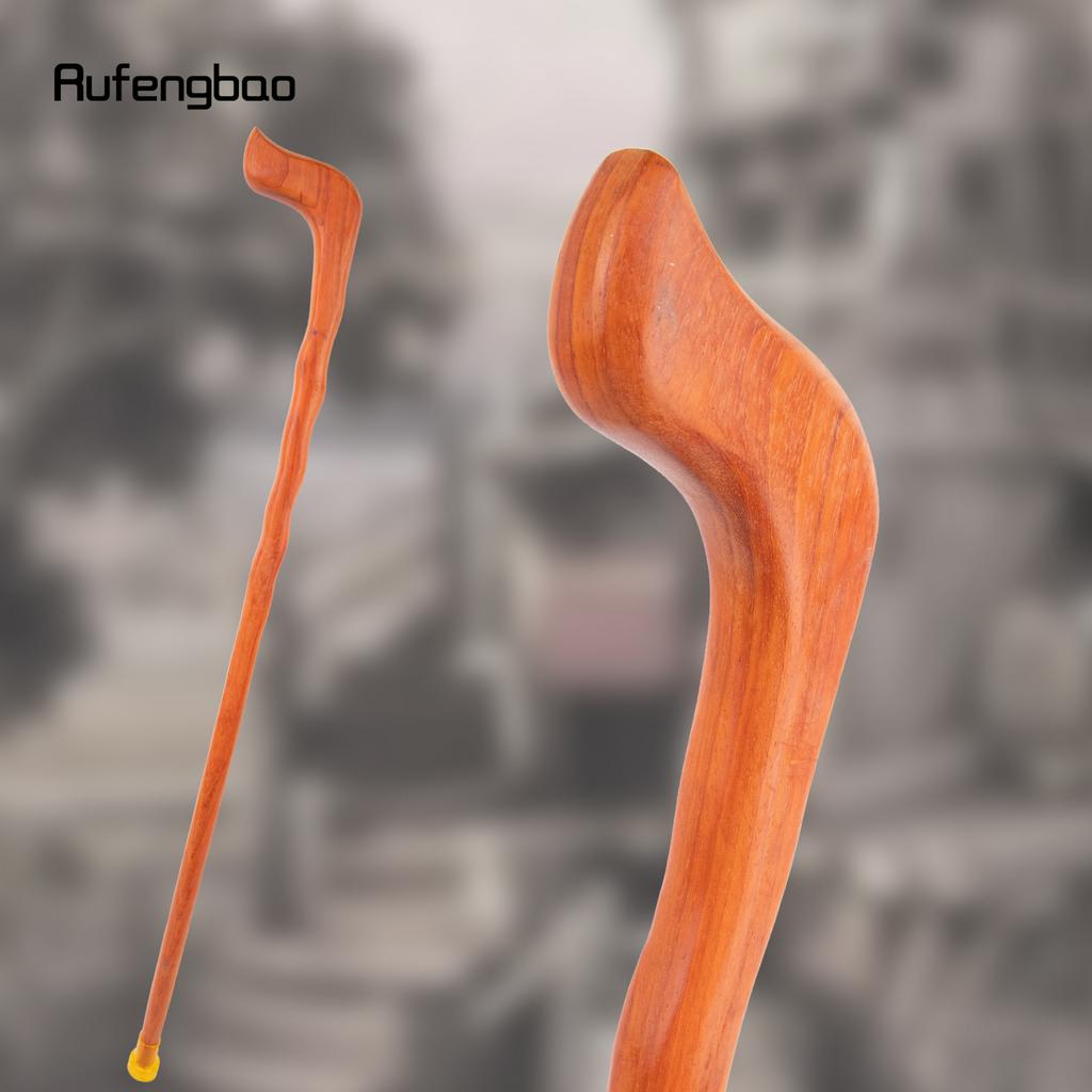 Orange Wave Wooden Single Joint Fashion Walking Stick Decorative Cospaly Cane Halloween Mace Crutch  Wand Crosier 92cm