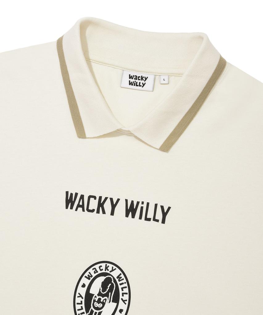WACKY WILLY Collar Point Long Sleeve Cream