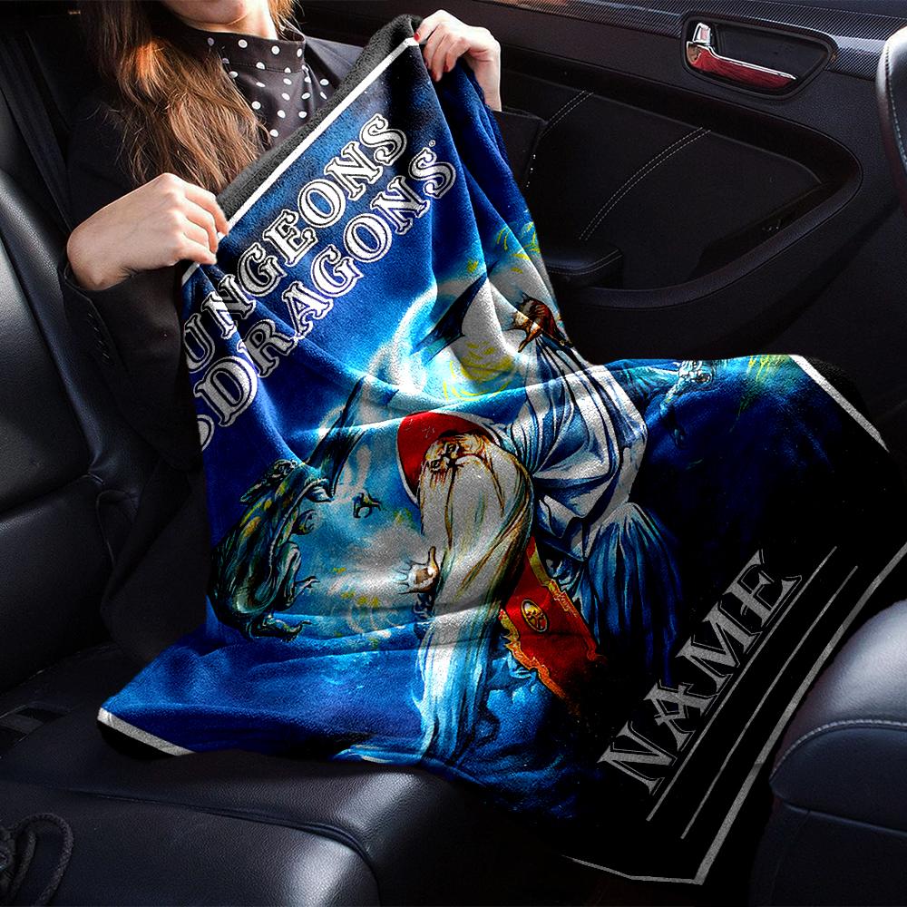 Customiz Name Personality Dungeons & Dragons (4) Blanket Soft &Warm Sofa Office Bed Travel Lunch Break Blanket, Gift Suitable for All Seasons
