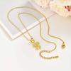 Pave Cubic Zirconia Charms Bowtie Flower Pendant Necklace for Women, Fashion Stainless Steel Clavicle Chain Necklaces Wholesale