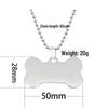 Personalized Stainless Steel Bone Pendant Necklace with Beaded Chain