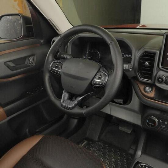 Car Steering Wheel Cover Trim For Ford Bronco Sport -2024 Accessories Carbon