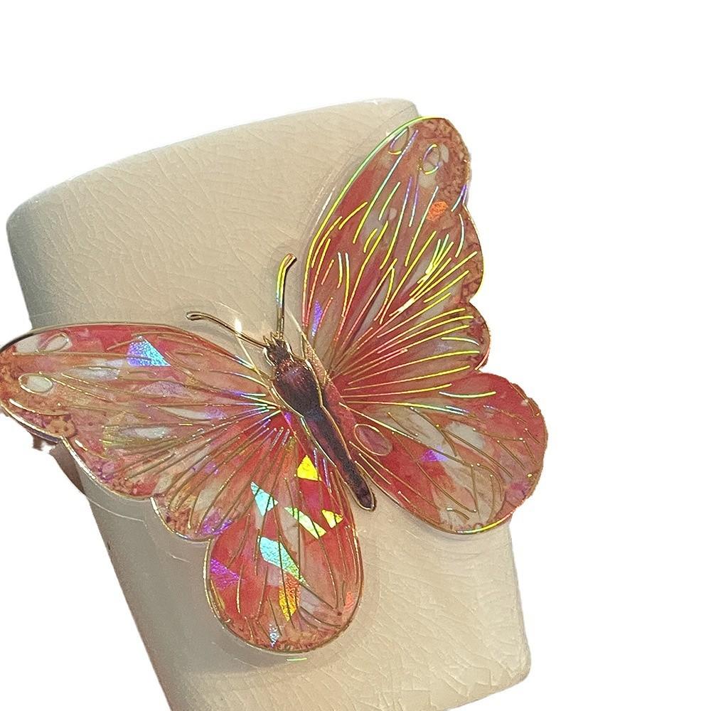 Laser Gold Foil Butterfly Wall Sticker 3D PET Retro Decal DIY Scrapbooking Hollow Butterfly Stickers for Home Decor