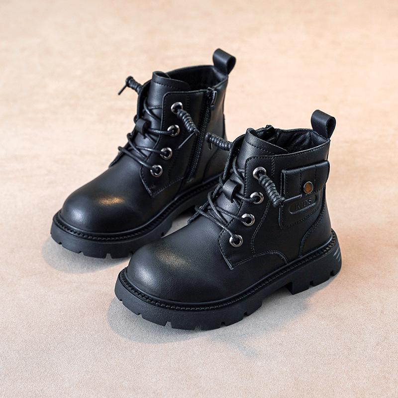 2025 Autumn/Winter New Martin Boots - Boys' & Girls' Fleece-lined Soft Sole Cotton Boots, British Style