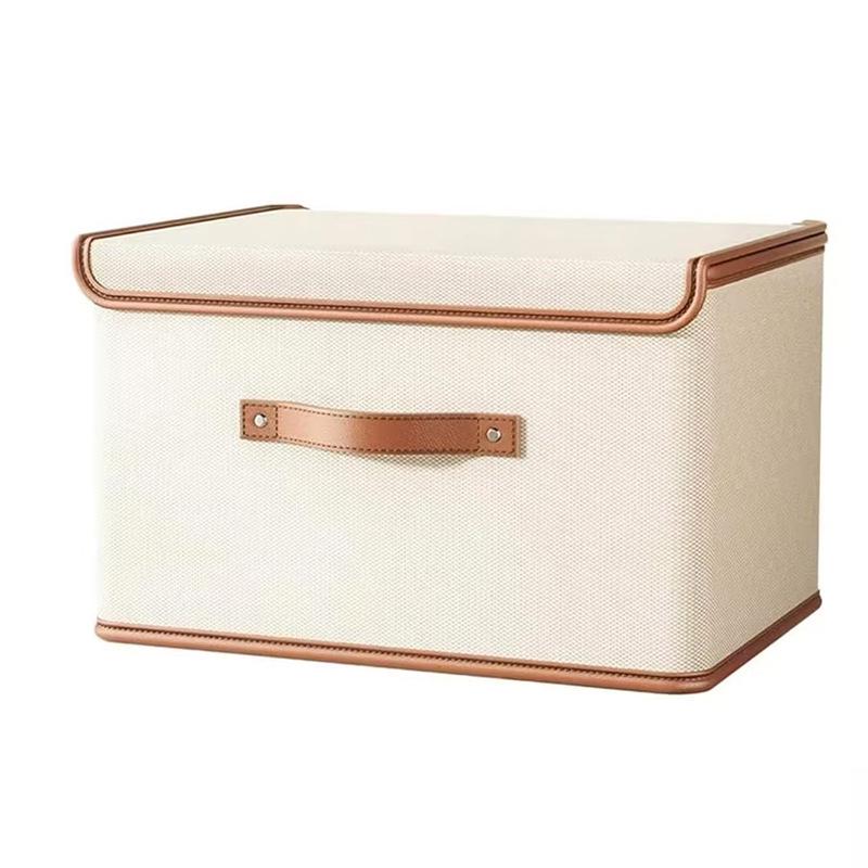 Fabric Storage Box with Lid, Sturdy Three-Dimensional Design, Ideal for Closet Organization and Home Storage.