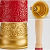 Christmas Iron Hand Bell Red Gold Embossed Pattern Wooden Handle for Holiday Gift Giving Restaurant Call Bell
