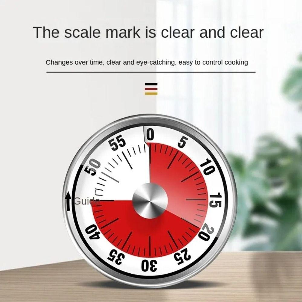 Magnetic Mechanical Timer Stainless Steel Alarm Clock Multifunctional Rotating Timer  Study