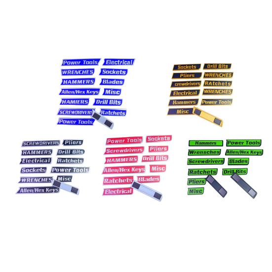 12/14 szt. Magnetyczna Etykieta na Skrzynkę Narzędziową Wielokrotnego Użytku Drukowana 3D Etykieta Organizacyjna na Skrzynię Narzędziową Stalowe Skrzynki Narzędziowe Wózki Szuflady Szafki Marker Etykiety Organizacyjne