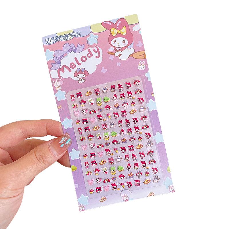 5D Embossed Cartoon Nail and Phone Stickers for Kids