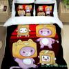 3D Printed Cartoon L-Lankybox Bedding Sets Foxy Boxy Quilt Cover And Pillowcases Cute Duvet Cover For Children Boys Girls