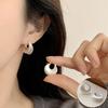 S925 Silver Snake-Shaped Hoop Earrings with Micro-Paved Zirconia - Retro Fashion for Women