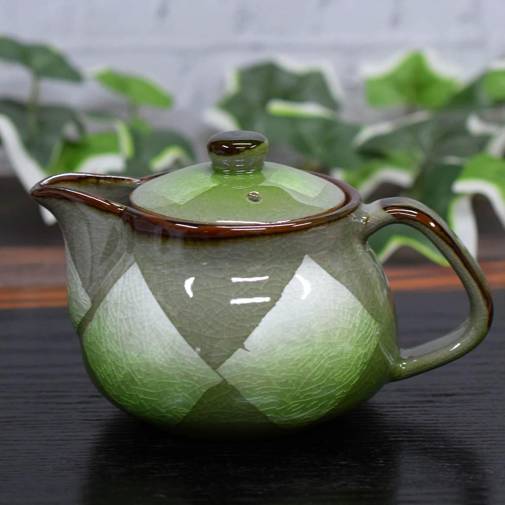 Waza no Kura Stylish Japanese Tableware Kutani Ware Teapot with Silver Glaze and Light Green Tea Strainer Ceramic Brand Made in Japan Perfect for