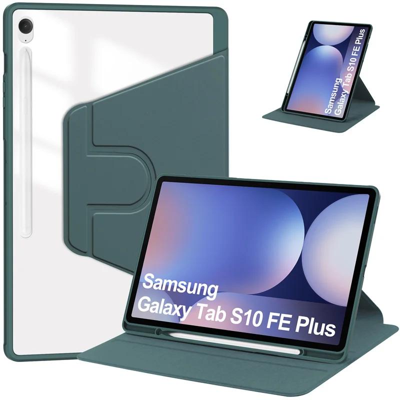 Pour Samsung Galaxy Tab S10 FE Plus 13.1 SM-X620 SM-X626 X626B 13.1  S10 FE+ Étui avec Porte-Stylo Support Pivotant à 360° S10FE Plus 13.1 inch