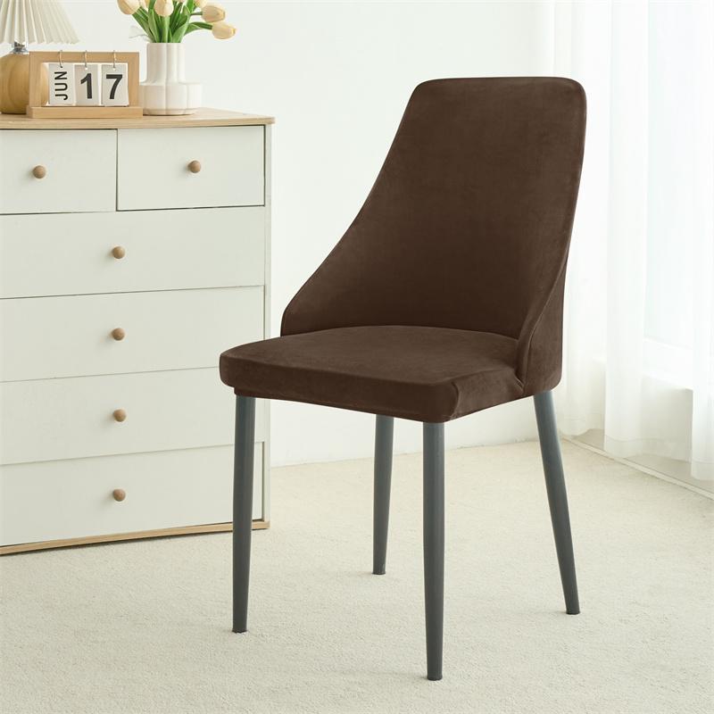 1/2Pcs Velvet Curved Armchair Covers Stretch Short Supported High Dining Chair Covers Removable Seat Slipcovers For Home Office
