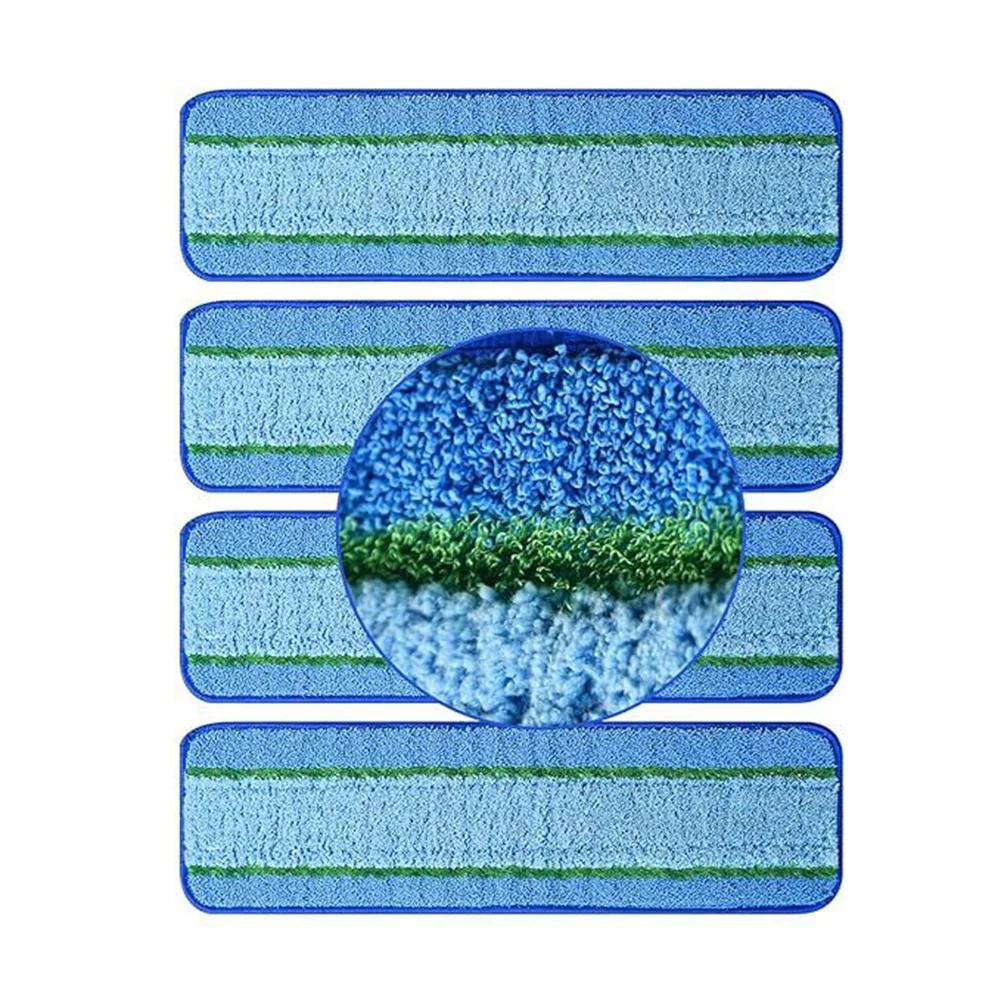 4pcs Mop Pads Washable Reusable Microfiber Pads Replacement Wet Dry Mop Pads For Tile Marble Hardwood Floor Cleaning Tools Parts