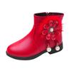Mädchen Stiefel Kleinkind Kinder Baby Prinzessin Perle Floral Leder Schuhe Winter Booties