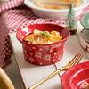 Christmas Series Tableware Relief Plate Red Snowflake Pattern Steak Western Dish Plate Simple Ceramic Dessert Bowl Mug
