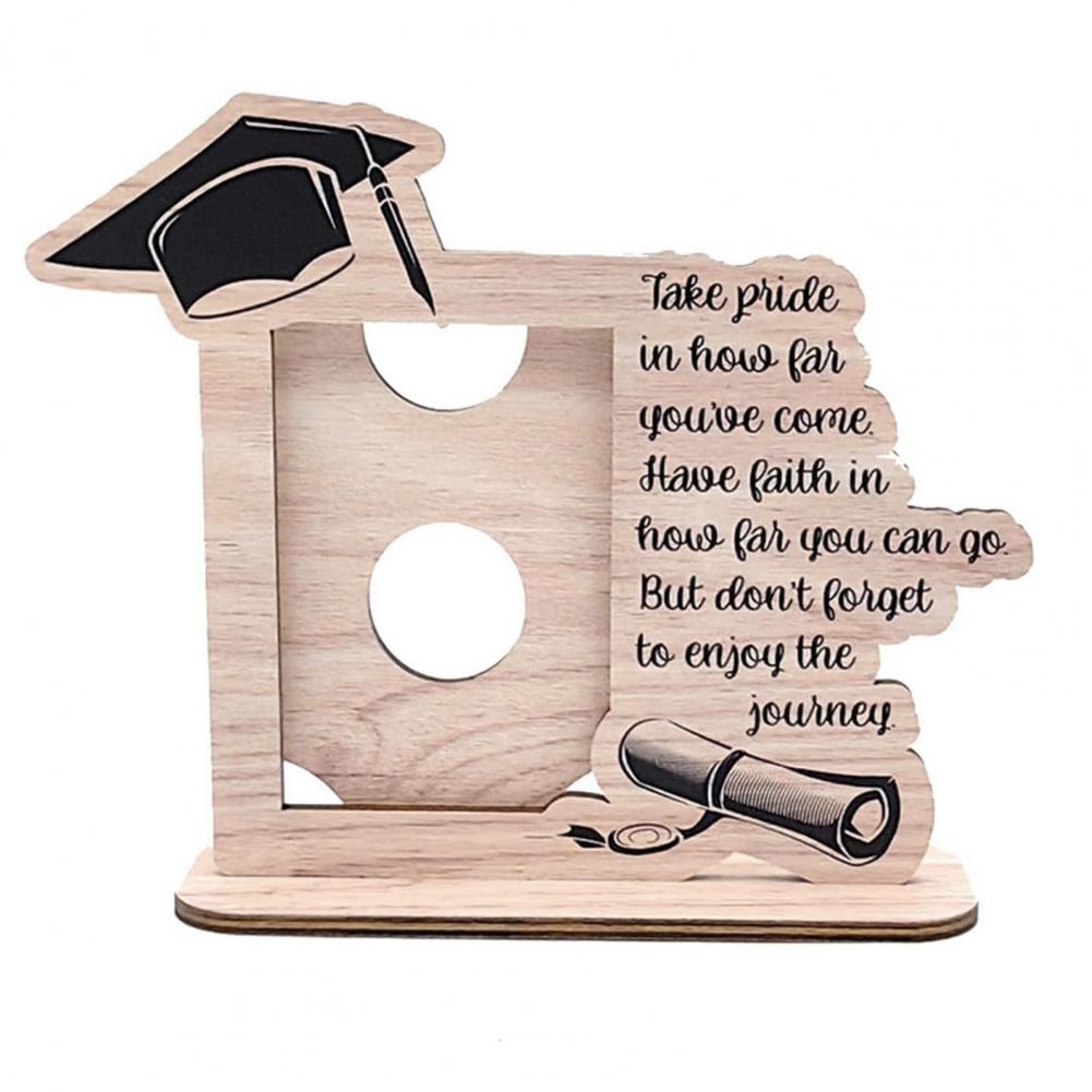 1 Set Picture Frame DIY Wooden Graduation Picture Display Frame Vintage Rustic Graduation Photo Frame For Desktop Decoration