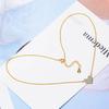 Lindon Fashion Women   Jewelry Necklace with Heart-shaped Zircon Pendants Wedding Engagement Party Gifts