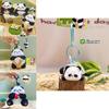 Delightful Cartoon Panda Plush Keyring Colorful Floral Designs For Key Accessories