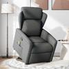 Massage Chair with Rising Function Dark Grey Fabric