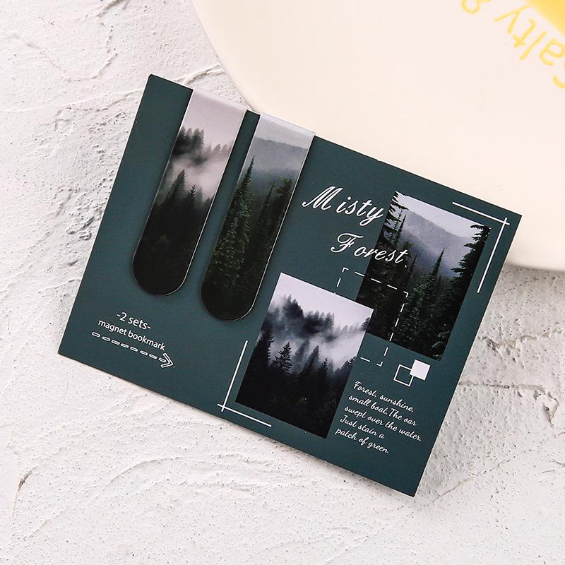 Exquisite Scenery Magnetic Bookmark: High-Quality Page Clip & Planner Decoration - Perfect Student or Graduation Gift