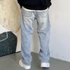 Amerikanisch Lässig Cool Retro Hellblaue Jeans Herren Straight Leg Locker und Vielseitig Weitbein Hose