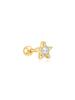 Gold Pentagon Star Barbell Single Piercing E070-11G.