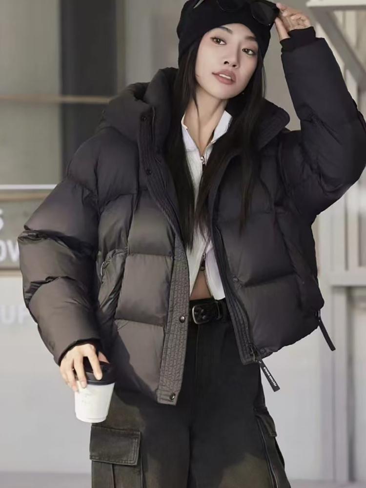 2026 Winter New White Duck Down Hooded Down Jacket for Women, Loose Short, Thickened Warm Coat S