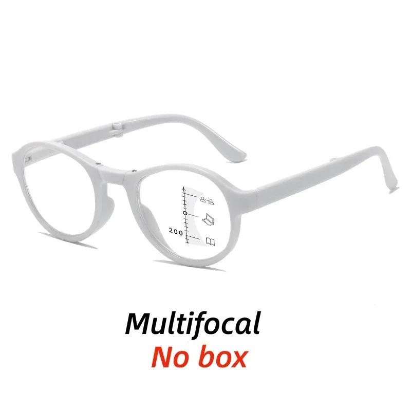 Portable Folding Anti-Blue Light Multifocal Reading Glasses with Case Men Women Near Far Progressive Presbyopic Eyewear Diopter