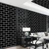 40cm Decorative Walls Paper Wall Stickers Adhesive Wall Wallpaper Waterproof and Anti Fouling Living Room Black Brick Pattern