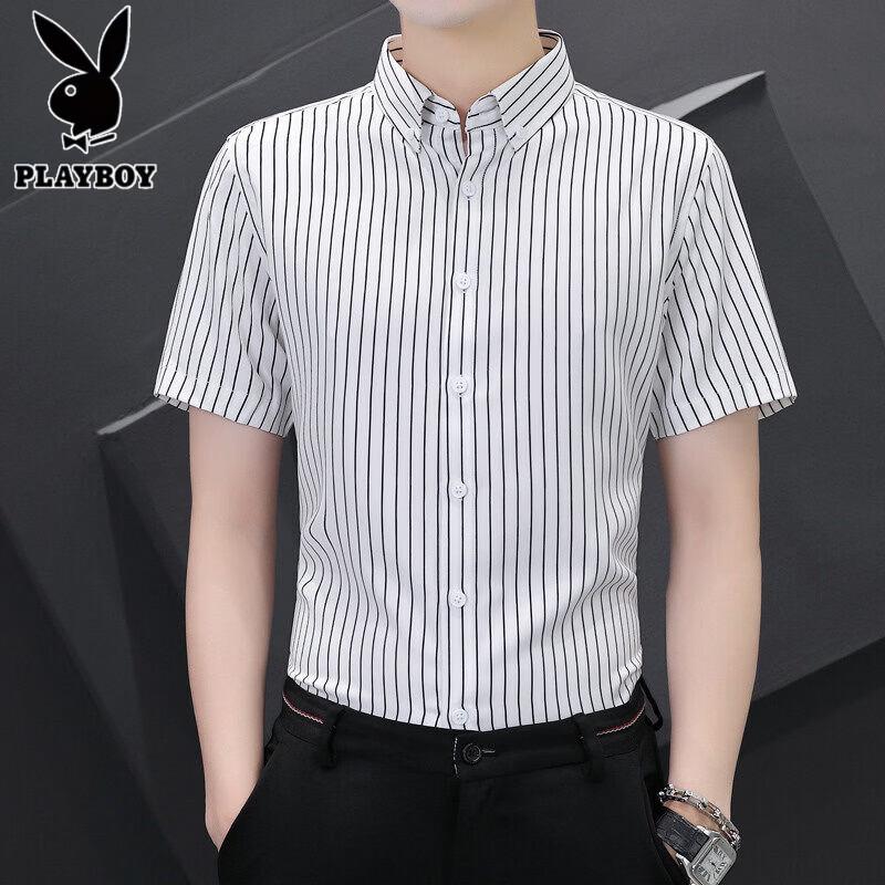 PLAYBOY Men s Summer Ice Silk Short Sleeve Polo Shirt L
