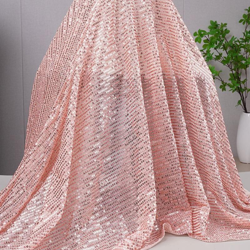 Wide 130cm Mesh Micro Stretch Small Sequins Clothing Fabric for DIY Sewing Clothing Dress Wedding Dresses Party Tablecloth Cloth