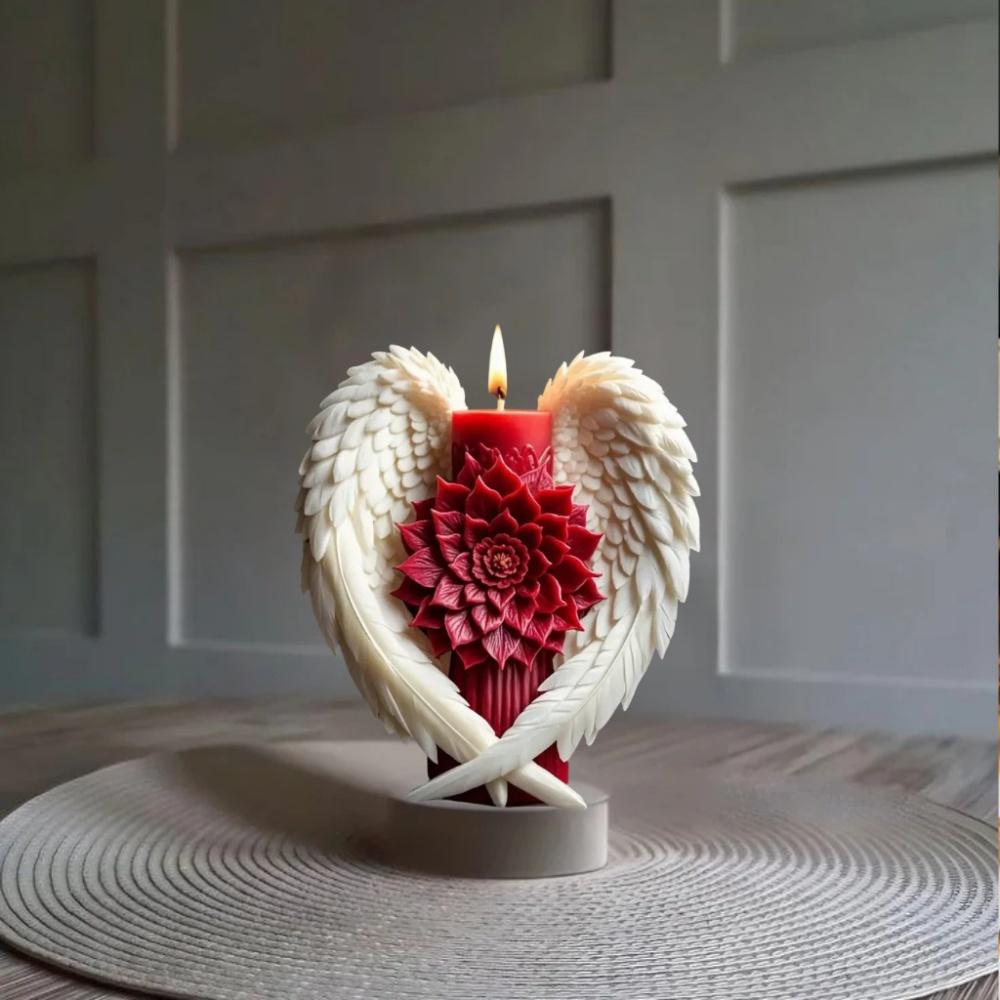 3D Wings Flower Fragrance Candle Silicone Mold Handmade Angel Wings Soap Candle Mold Gypsum Resin Production Tool Party Gift
